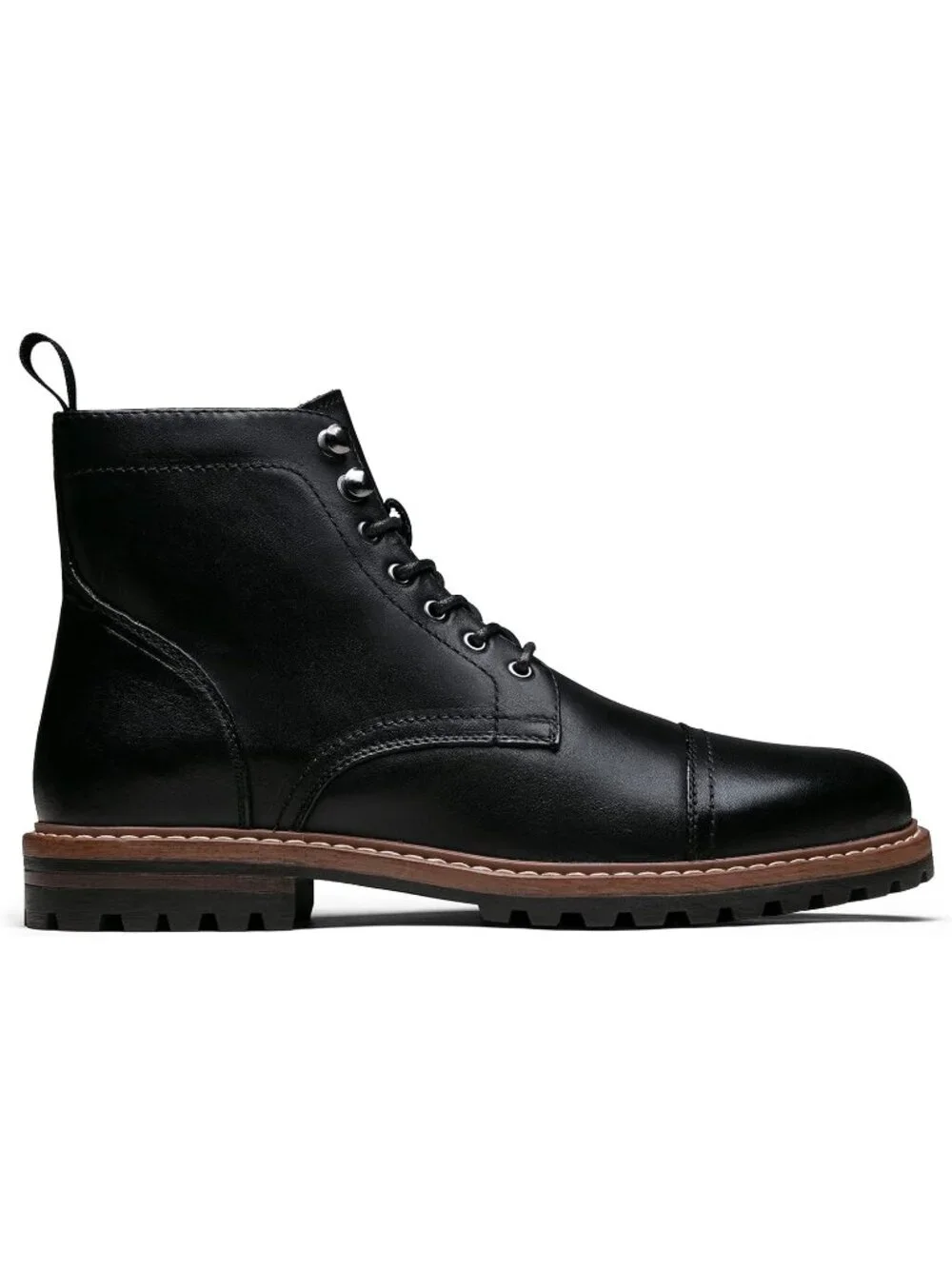 Men's Black Boots Premium Leather Cap Toe Casual Boots Chukka Dress Boots